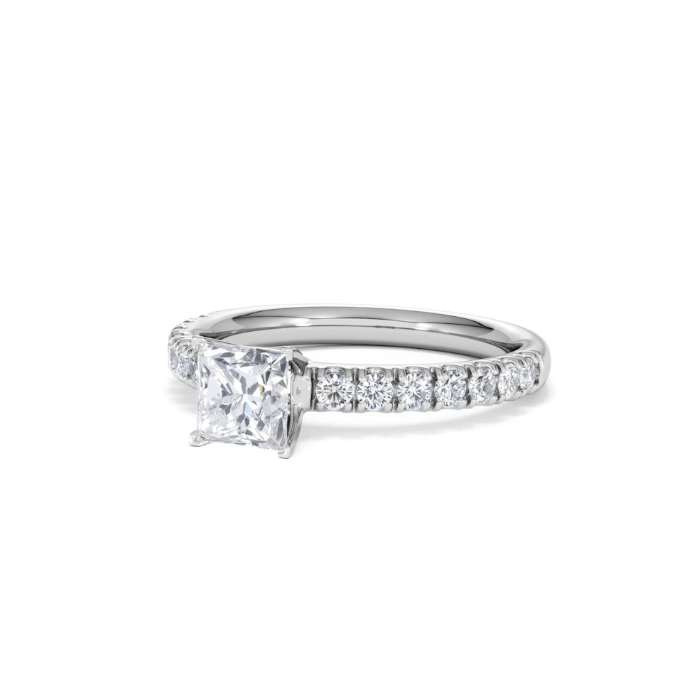Katerina GIA Princess Diamond Engagement Ring 18KW Gold 1.15ct G/SI2