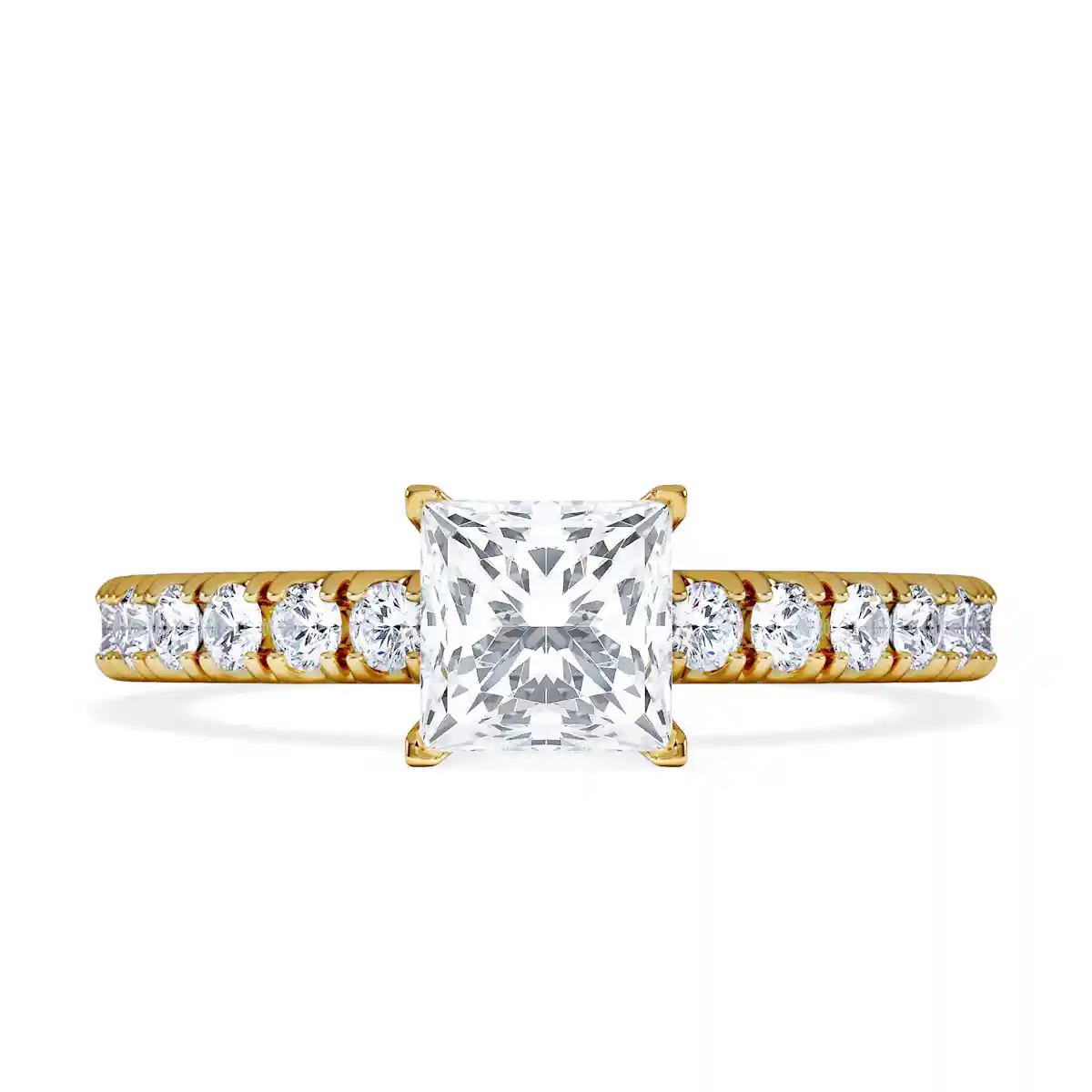 Katerina GIA Princess Diamond Engagement Ring 18K Gold 1.15ct G/SI2