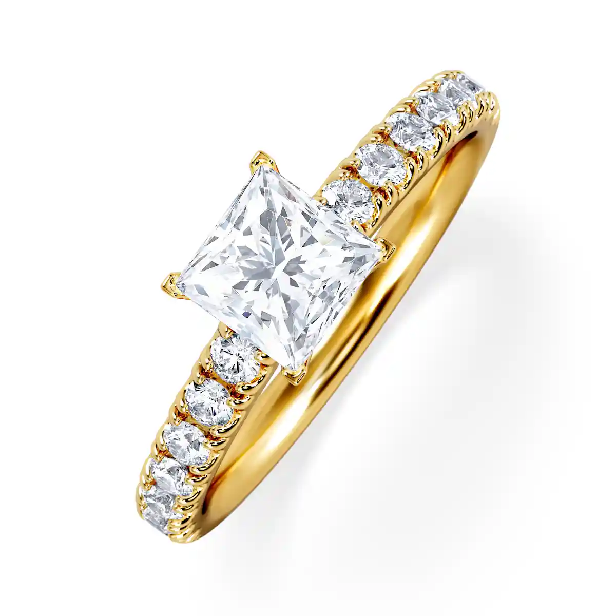 Katerina GIA Princess Diamond Engagement Ring 18K Gold 1.15ct G/SI2