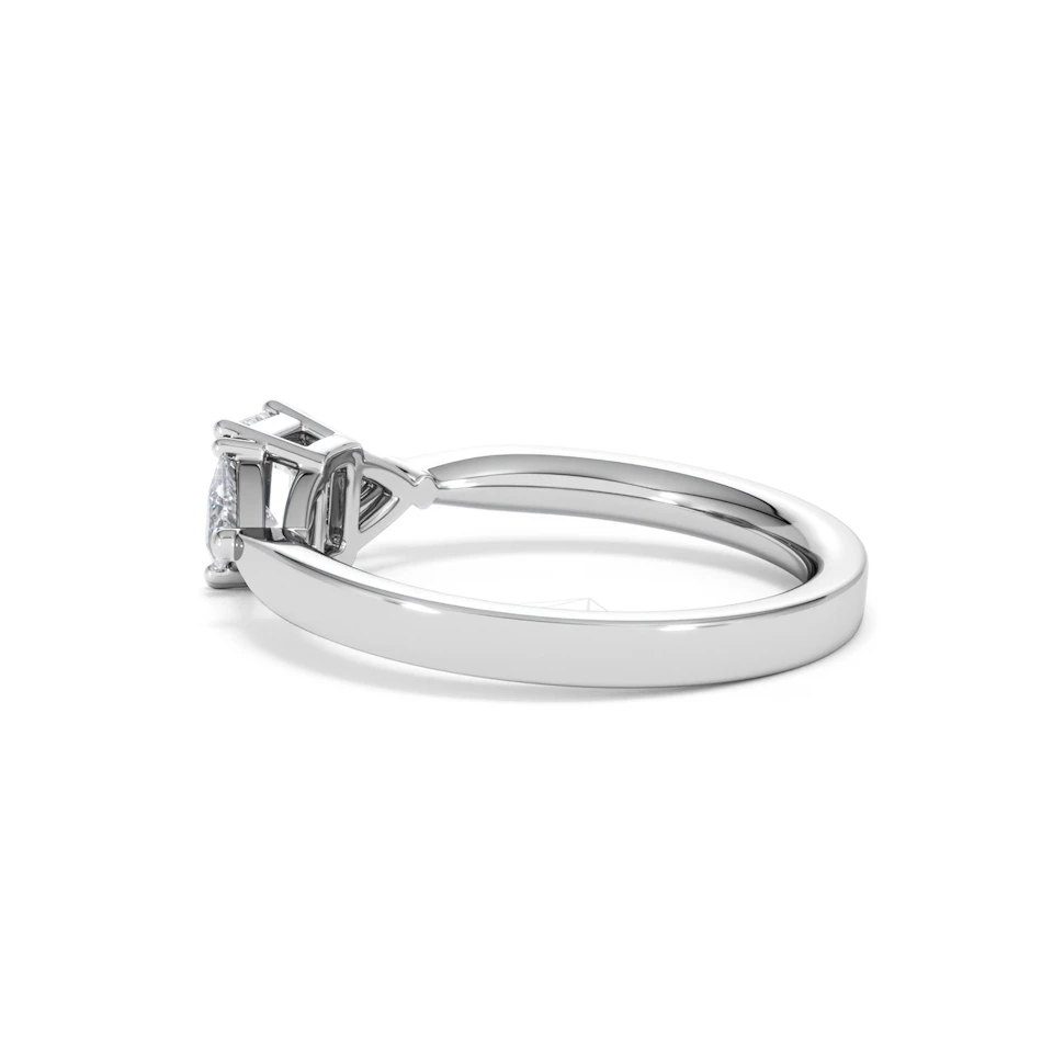 Aurora Lab Diamond Emerald Cut and Trillion 1.00ct Ring in Platinum F/VS1