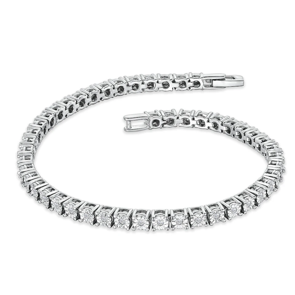 Brilliance Silver Lab Diamond Set 0.57ct Tennis Bracelet