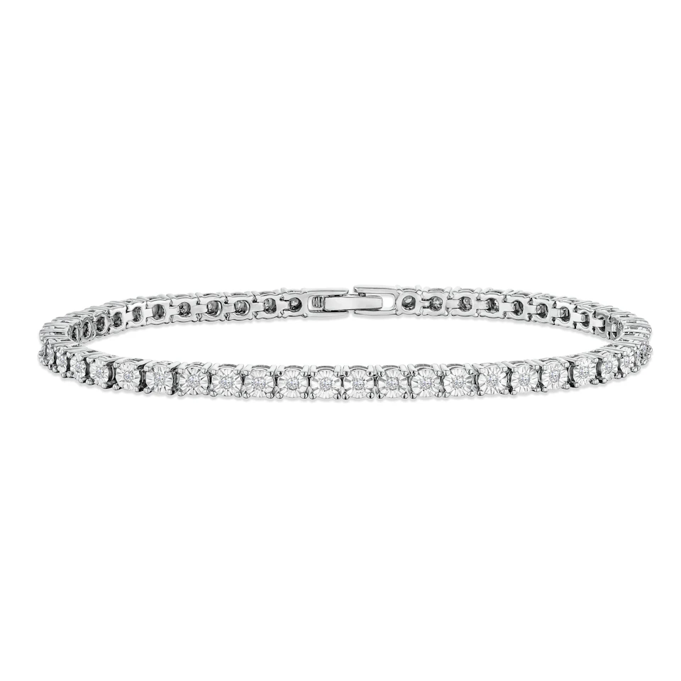 Brilliance Silver Diamond Set 0.57ct Tennis Bracelet
