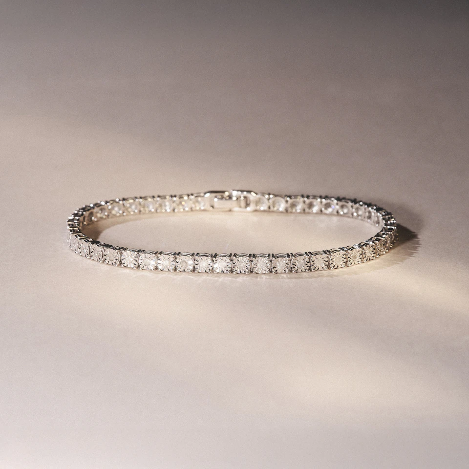 Brilliance Lab Silver Diamond Set 1.00ct Tennis Bracelet