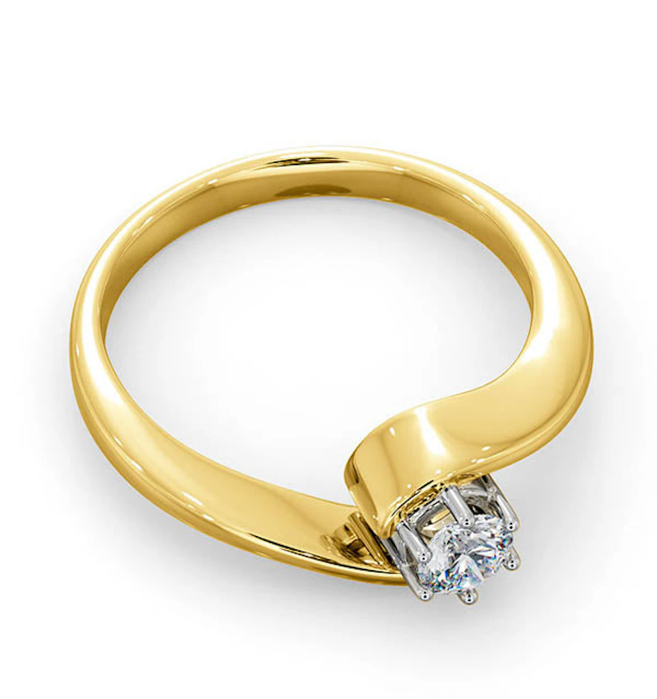 Certified Leah 18K Gold Diamond Engagement Ring 0.33CT-F-G/VS