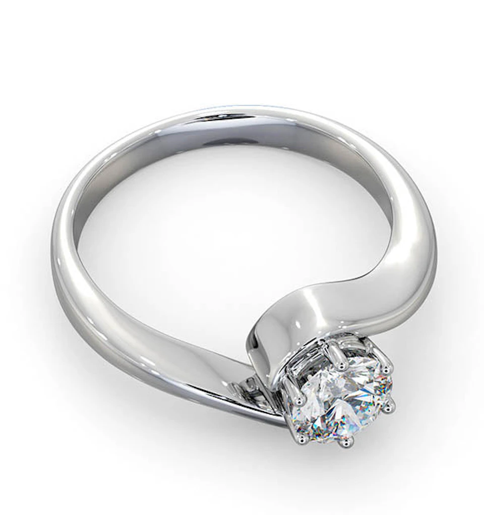 Certified 0.70CT Leah 18K White Gold Engagement Ring G/SI1