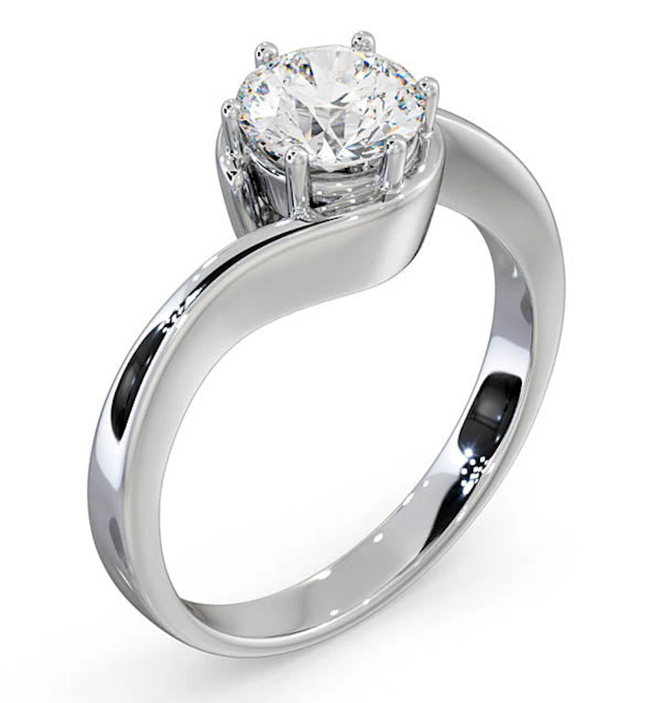 Certified 1.00CT Leah Platinum Engagement Ring G/SI1