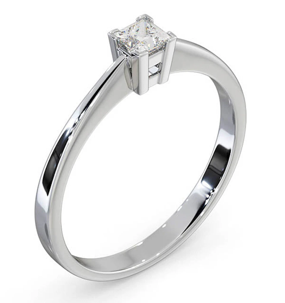 Certified Lauren 18K White Gold Diamond Engagement Ring 0.25CT-F-G/VS