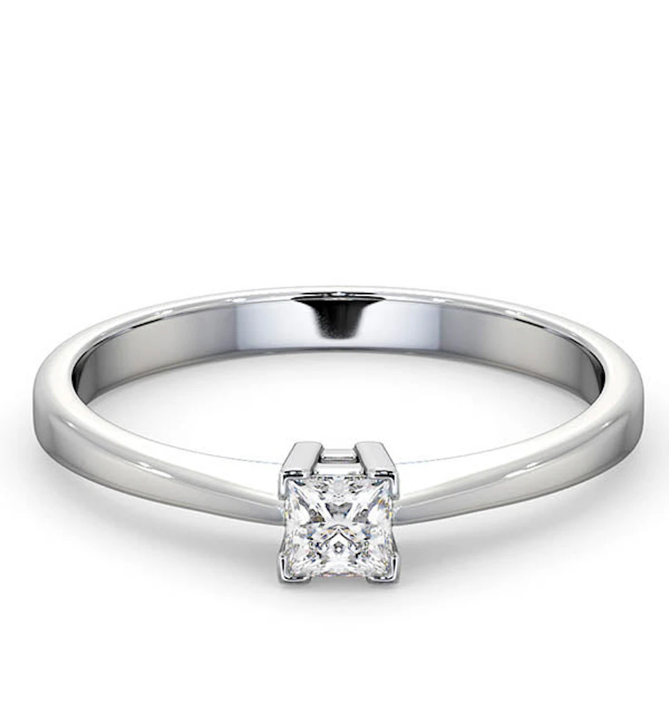 Certified Lauren 18K White Gold Diamond Engagement Ring 0.25CT-F-G/VS