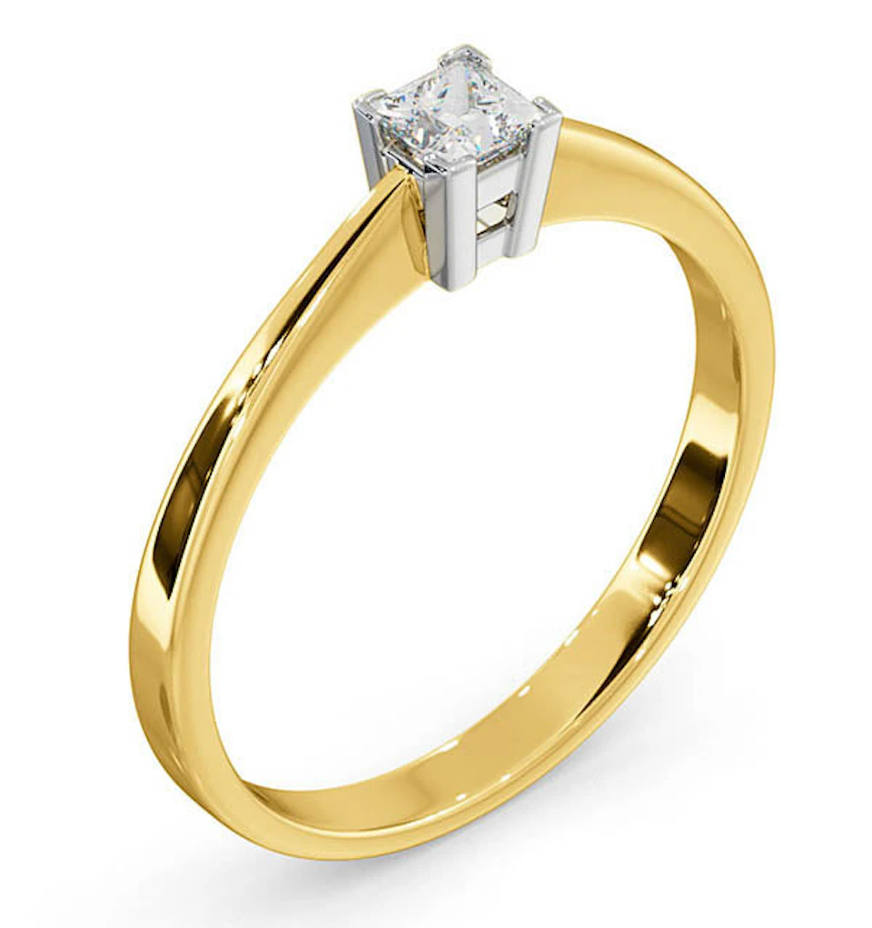 Certified Lauren 18K Gold Diamond Engagement Ring 0.25CT-G-H/SI