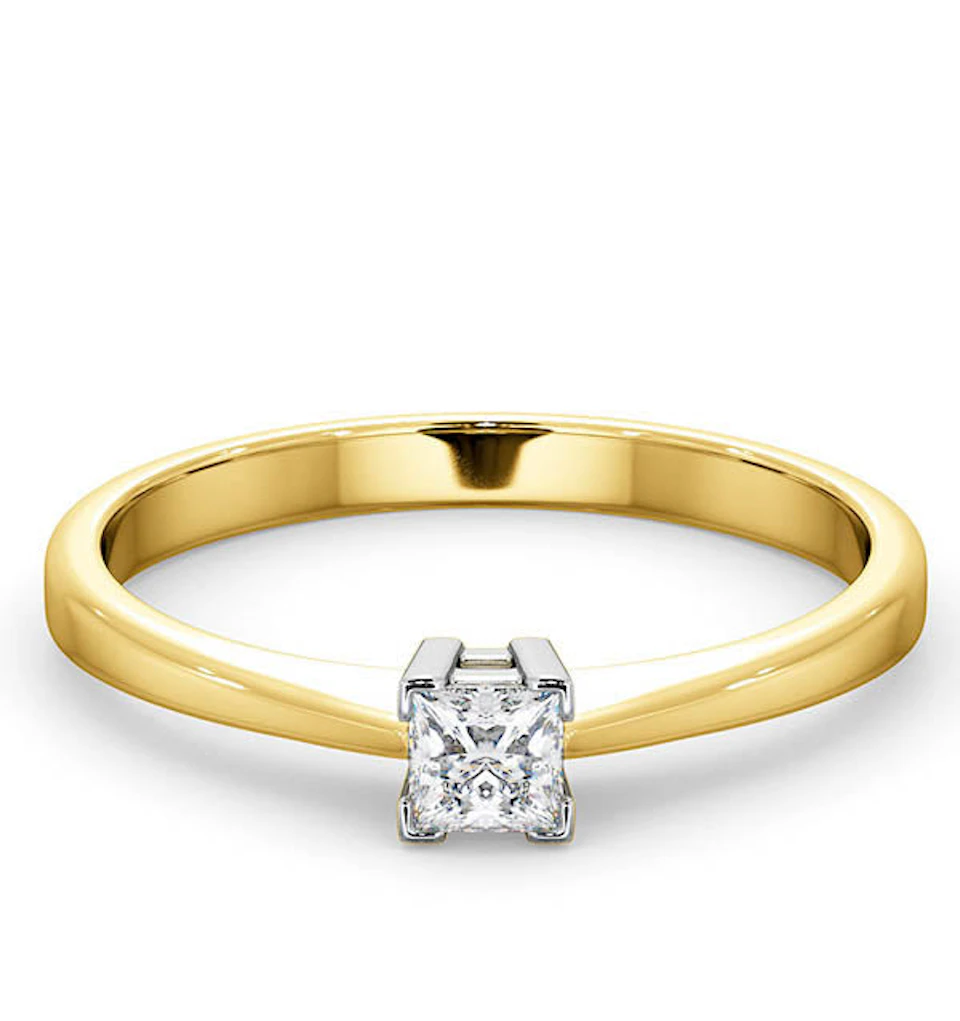 Certified Lauren 18K Gold Diamond Engagement Ring 0.25CT-G-H/SI