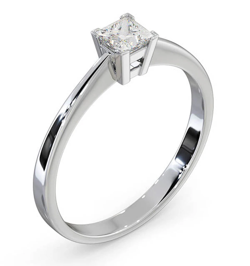 Certified Lauren 18K White Gold Diamond Engagement Ring 0.33CT-G-H/SI