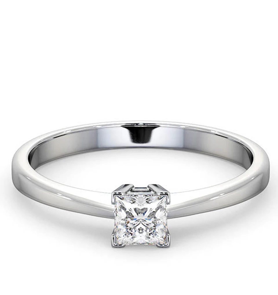 Certified Lauren 18K White Gold Diamond Engagement Ring 0.33CT-G-H/SI