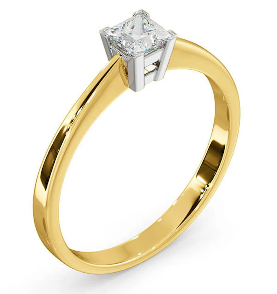 Certified Lauren 18K Gold Diamond Engagement Ring 0.33CT-G-H/SI