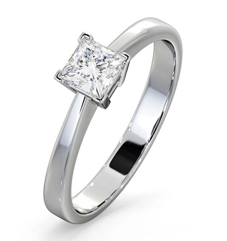 Certified Lauren 18K White Gold Diamond Engagement Ring 0.50CT-G-H/SI