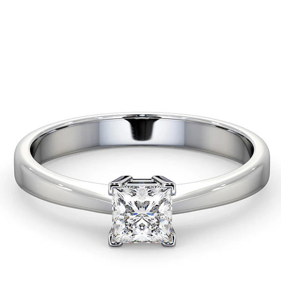 Certified Lauren 18K White Gold Diamond Engagement Ring 0.50CT-G-H/SI
