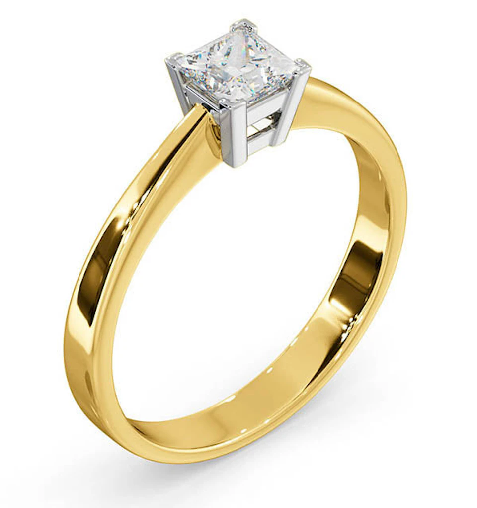 Certified Lauren 18K Gold Diamond Engagement Ring 0.50CT-G-H/SI