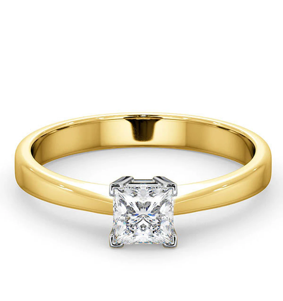 Certified Lauren 18K Gold Diamond Engagement Ring 0.50CT-G-H/SI