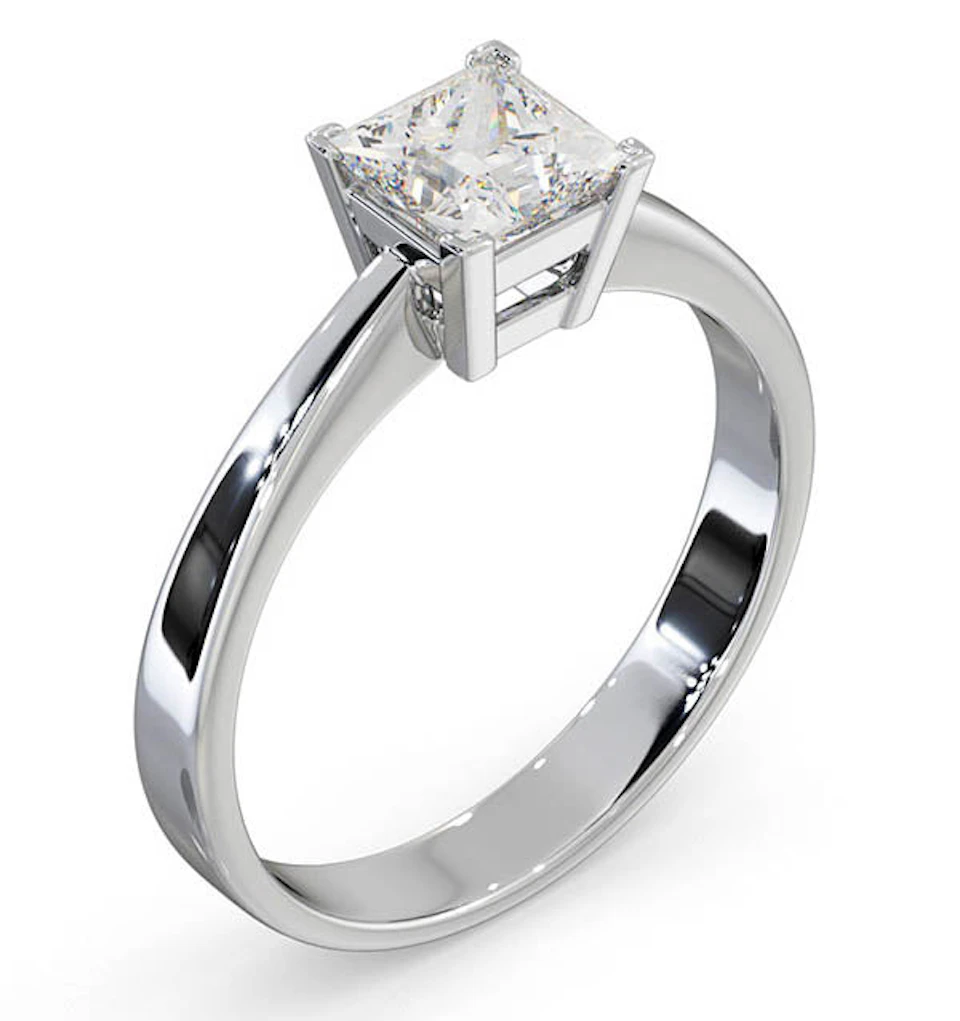 Engagement Ring Certified Lauren 18K White Gold Diamond 0.75CT-G-H/SI