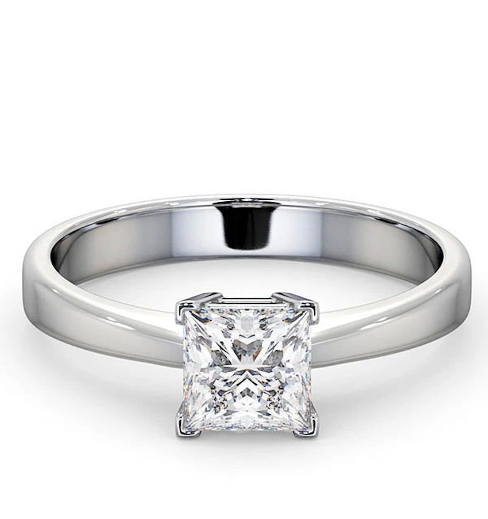 Engagement Ring Certified Lauren 18K White Gold Diamond 0.75CT-G-H/SI
