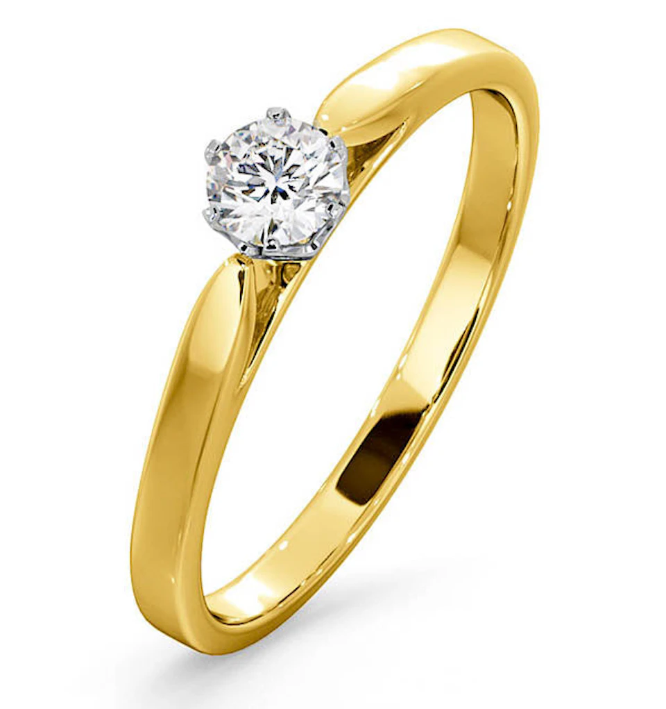 Low Set Chloe Lab Diamond Engagement Ring 0.25CT G/SI1 18K Gold