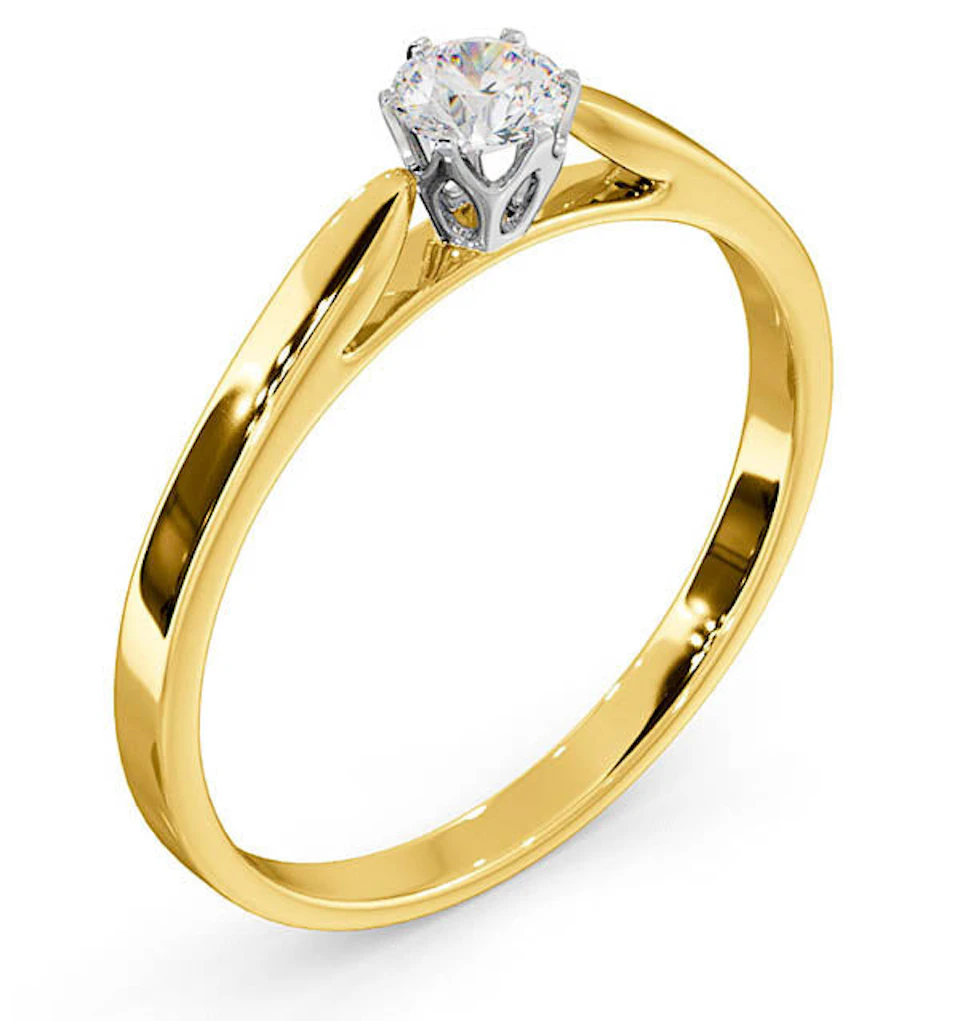 Low Set Chloe Lab Diamond Engagement Ring 0.25CT G/SI1 18K Gold