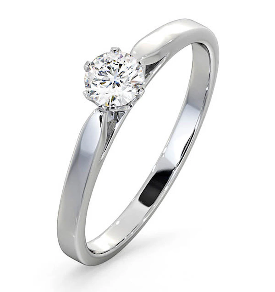 Low Set Chloe Lab Diamond Engagement Ring 0.33CT G/SI1 18K White Gold