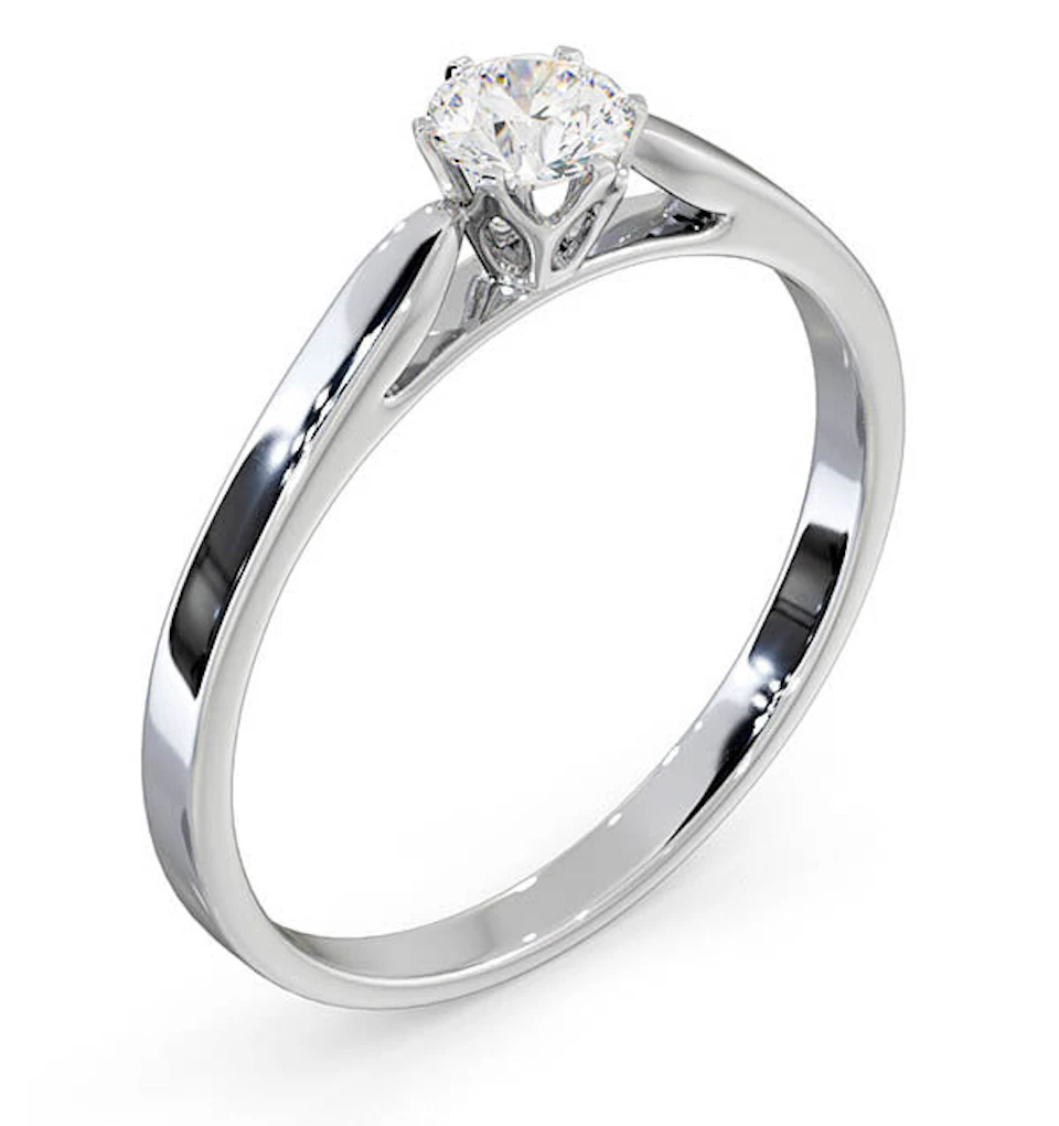 Low Set Chloe Lab Diamond Engagement Ring 0.33CT G/SI1 18K White Gold