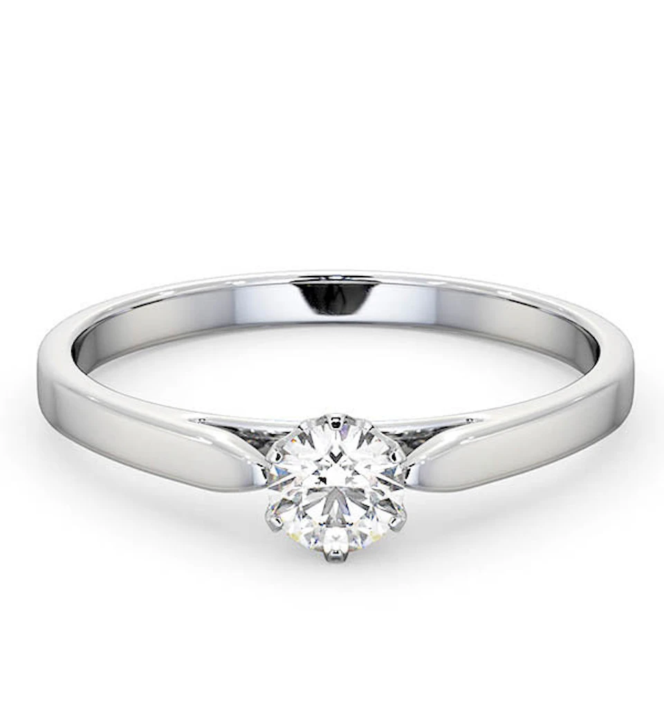 Low Set Chloe Lab Diamond Engagement Ring 0.33CT G/SI1 18K White Gold
