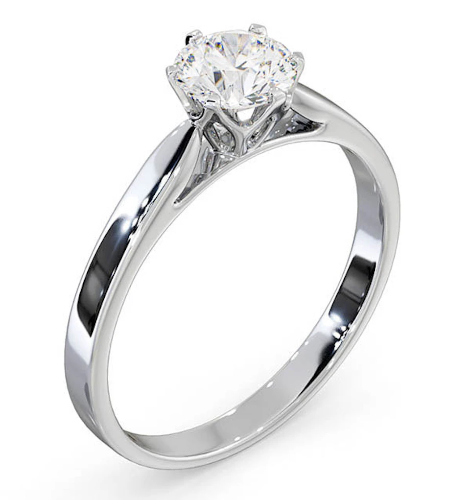 Certified 0.90CT Chloe Low Platinum Engagement Ring G/SI2
