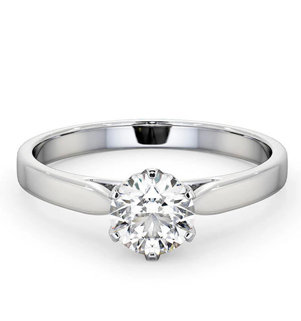 Certified 0.90CT Chloe Low Platinum Engagement Ring G/SI2