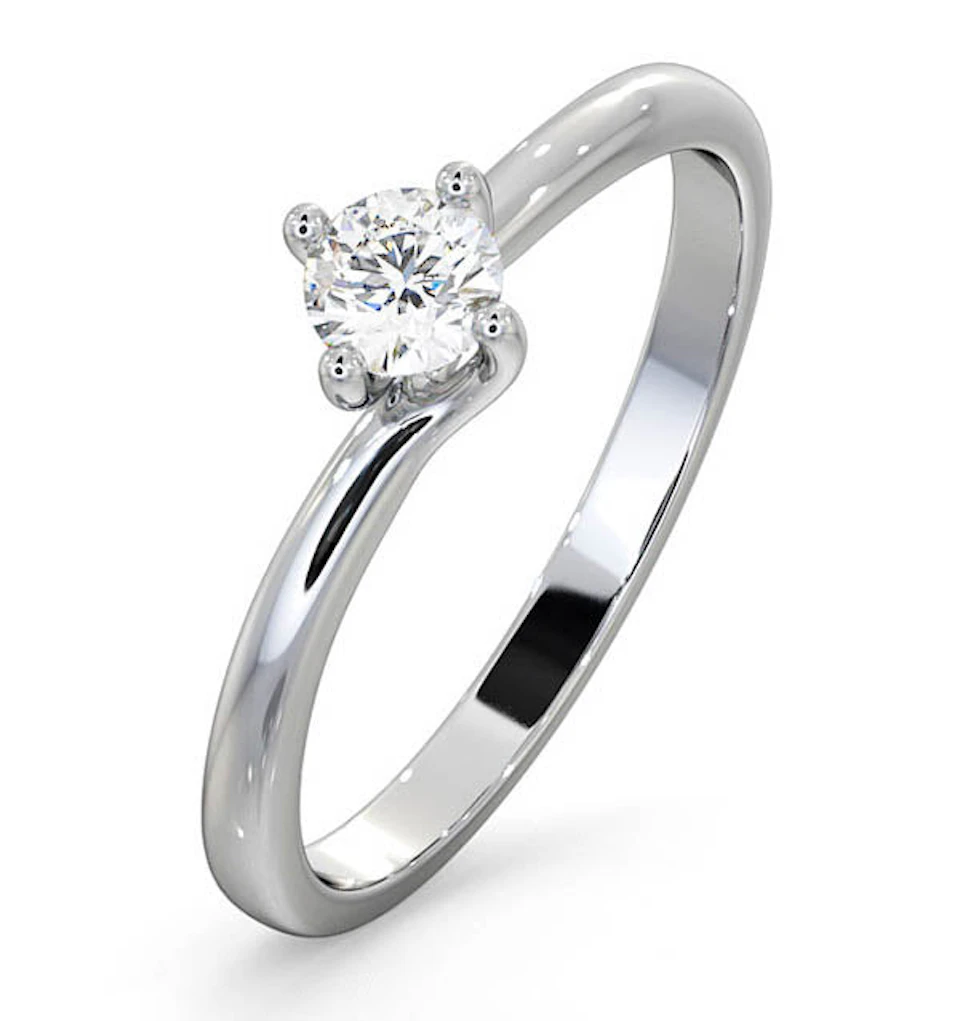 Certified Lily Platinum Diamond Engagement Ring 0.25CT-F-G/VS