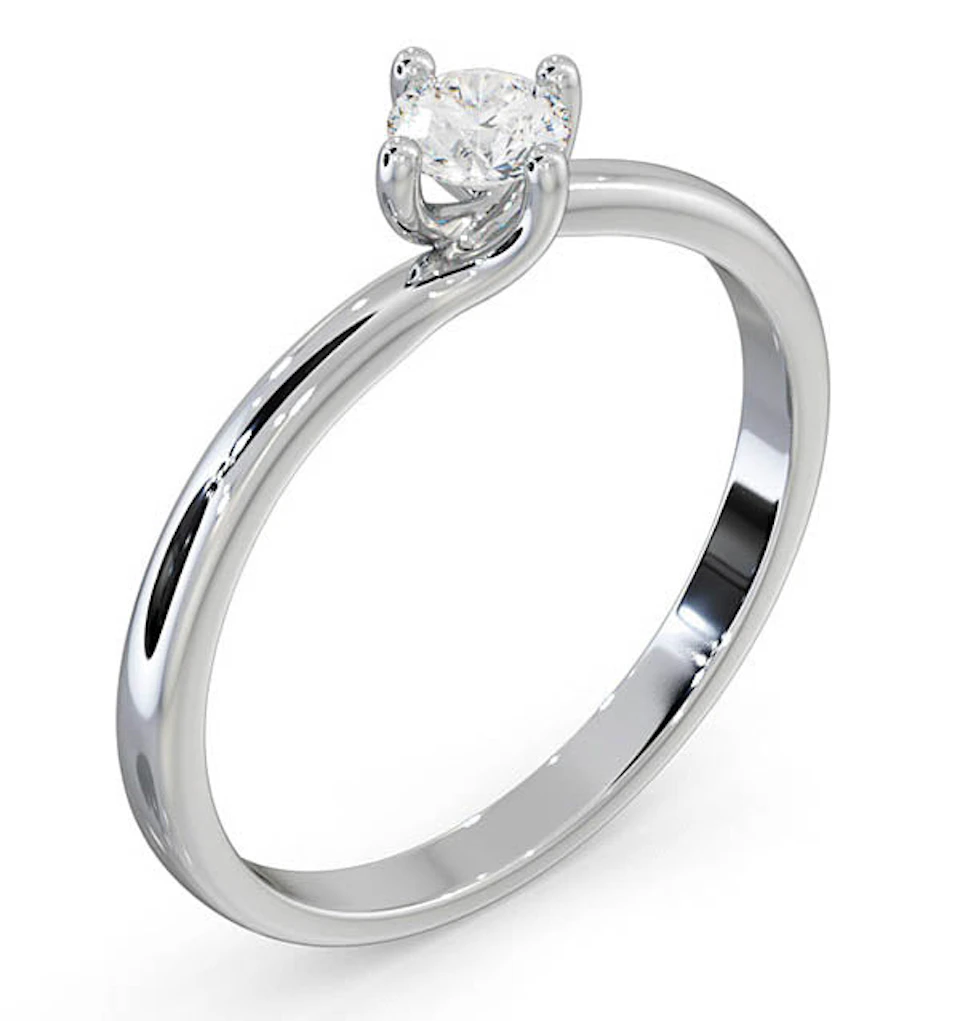 Certified Lily Platinum Diamond Engagement Ring 0.25CT-F-G/VS