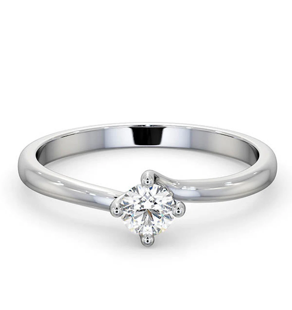 Certified Lily Platinum Diamond Engagement Ring 0.25CT-F-G/VS