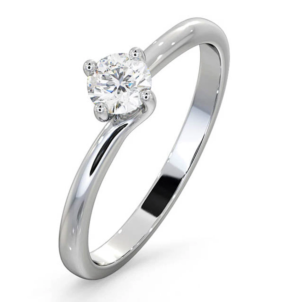Lily Certified Lab Diamond Engagement Ring 0.33CT G/SI1 Platinum