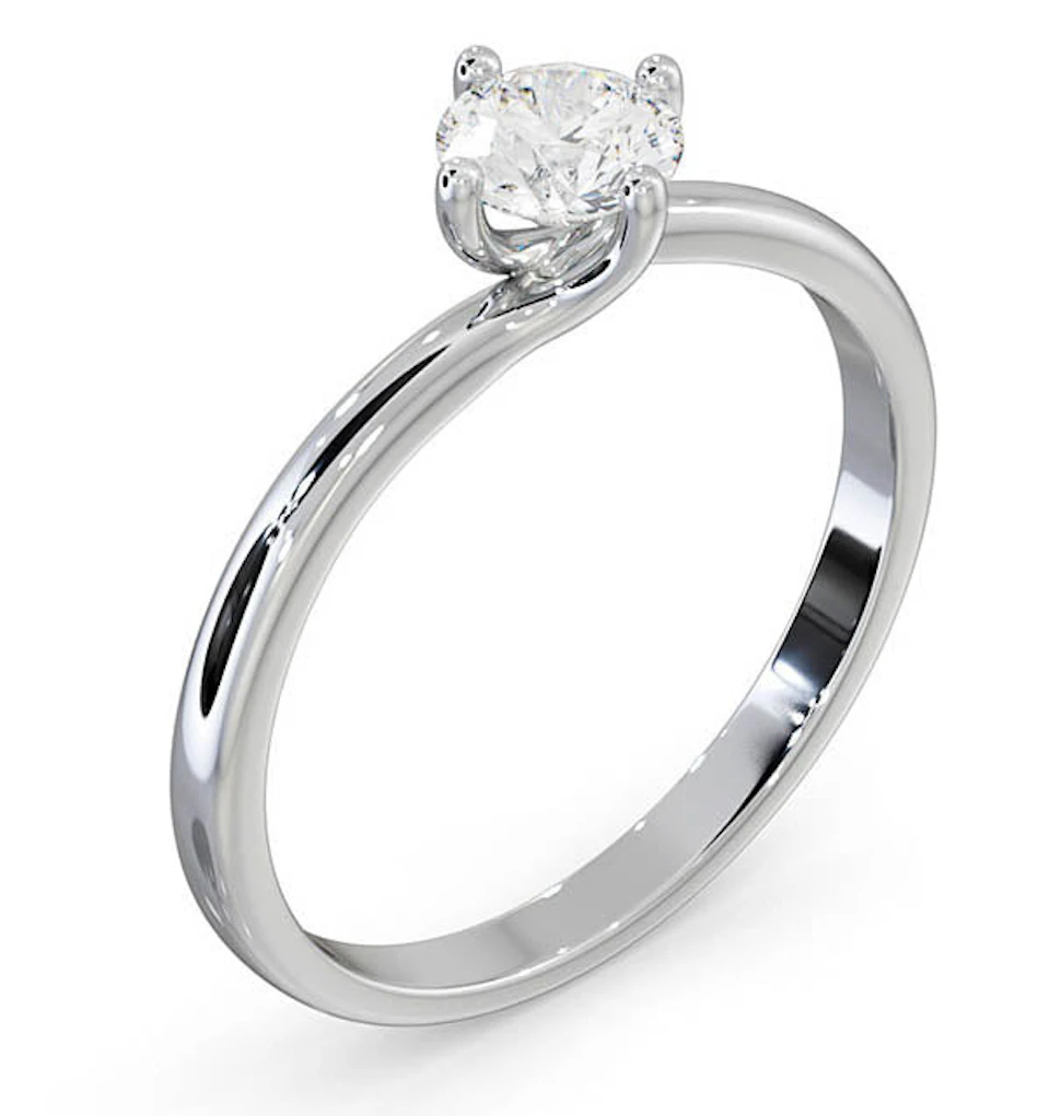 Certified 0.50CT Lily Platinum Engagement Ring G/SI1