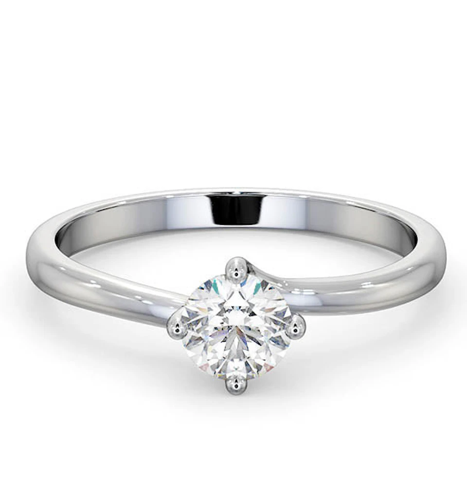 Certified 0.50CT Lily Platinum Engagement Ring E/VS1