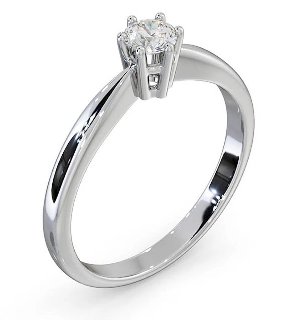 Engagement Ring High Set Chloe 0.25ct Lab Diamond H/Si in 18KW Gold