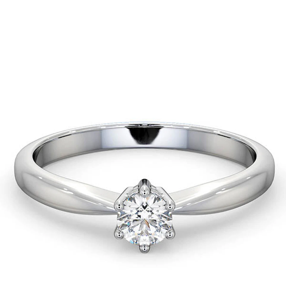 Engagement Ring High Set Chloe 0.25ct Lab Diamond H/Si in 18KW Gold