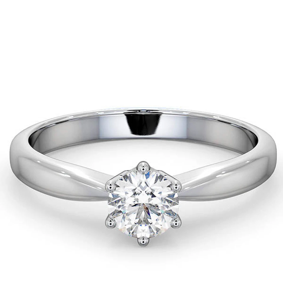 Certified 0.50CT Chloe High Platinum Engagement Ring G/SI1