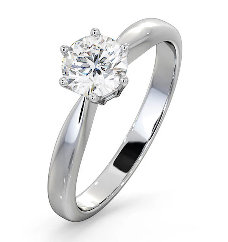 Certified High Set Chloe 18KW DIAMOND Engagement Ring 0.75CT