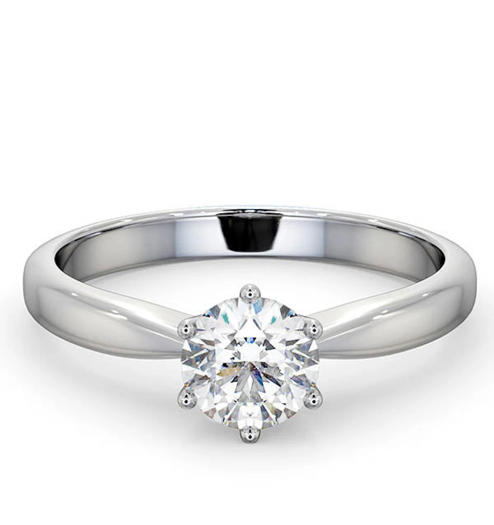 Certified High Set Chloe 18KW DIAMOND Engagement Ring 0.75CT