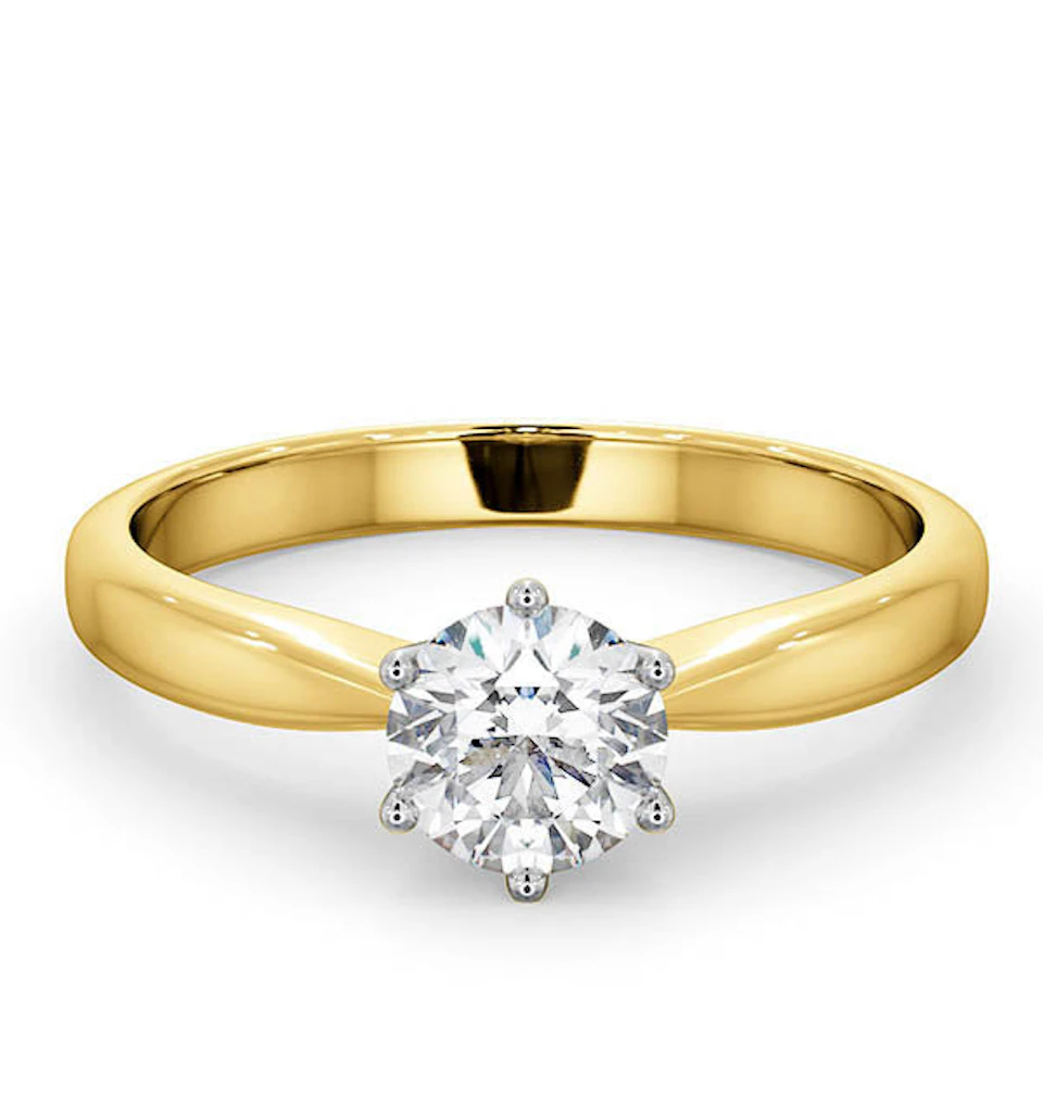 Certified High Set Chloe 18KY DIAMOND Engagement Ring 0.75CT