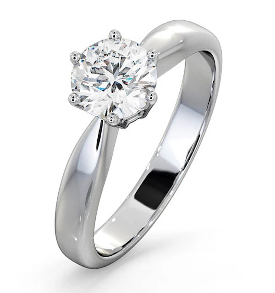 Certified 0.90CT Chloe High Platinum Engagement Ring G/VS