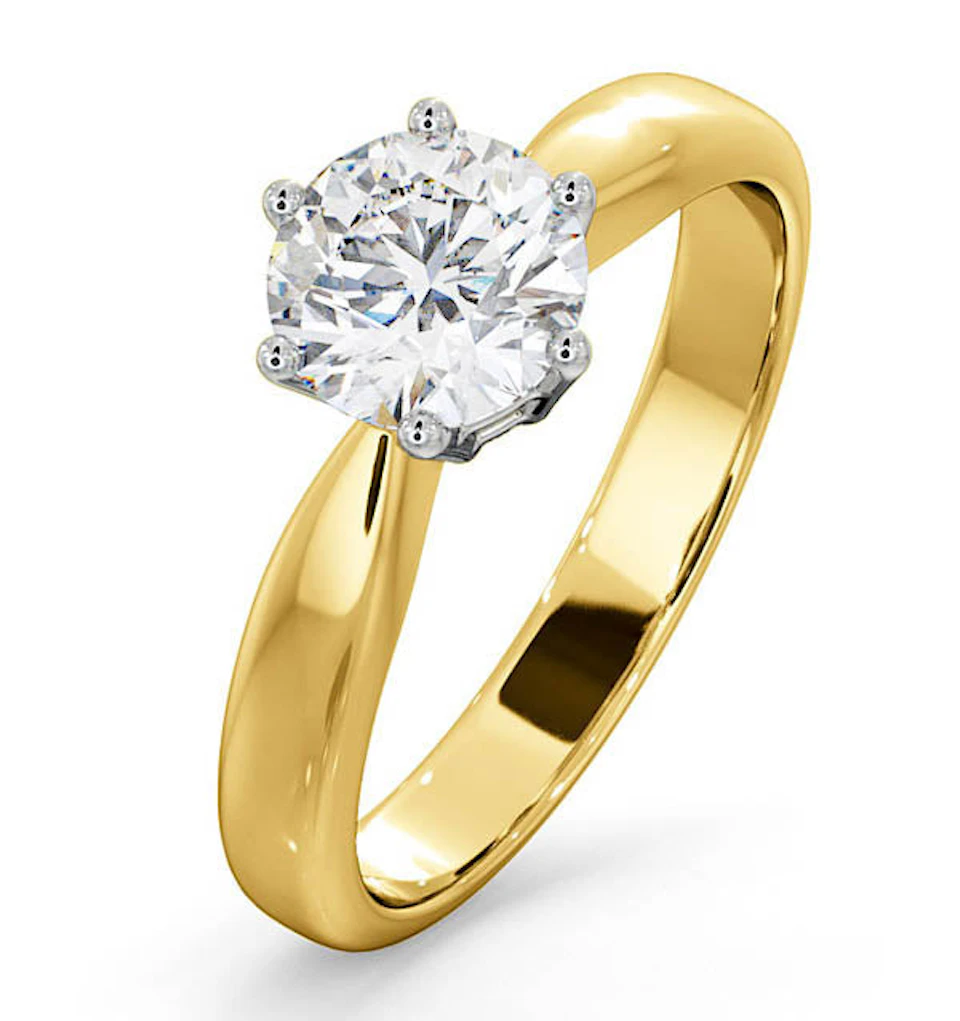 Certified High Set Chloe 18KY DIAMOND Engagement Ring 1.00CT