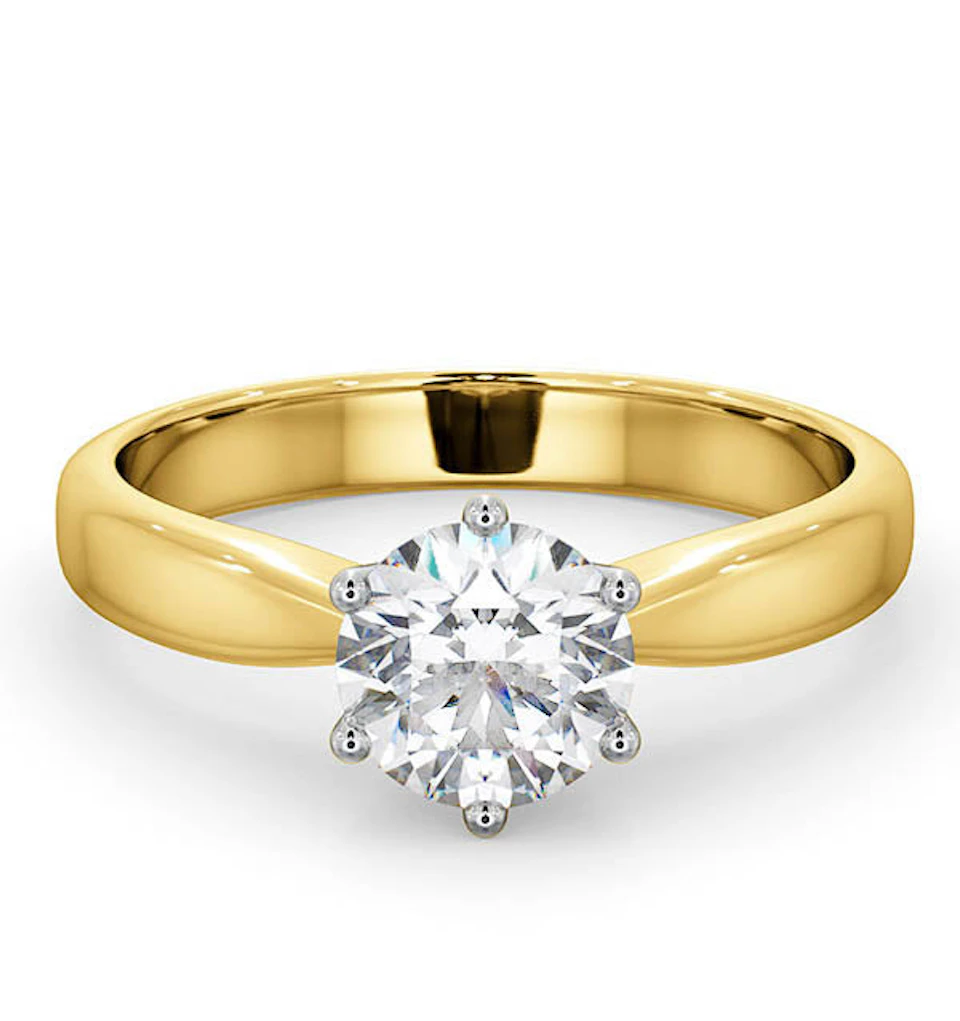 Certified High Set Chloe 18KY DIAMOND Engagement Ring 1.00CT