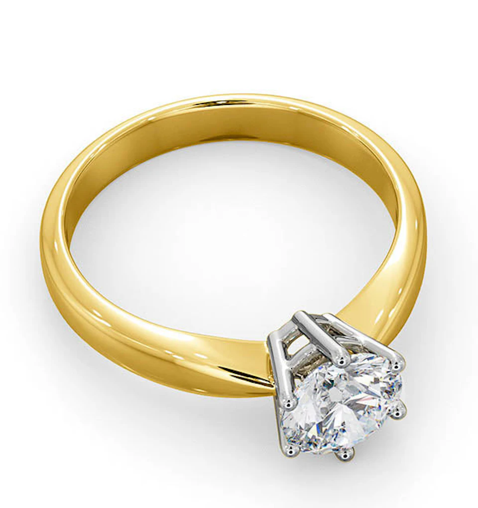 Certified High Set Chloe 18KY DIAMOND Engagement Ring 1.00CT