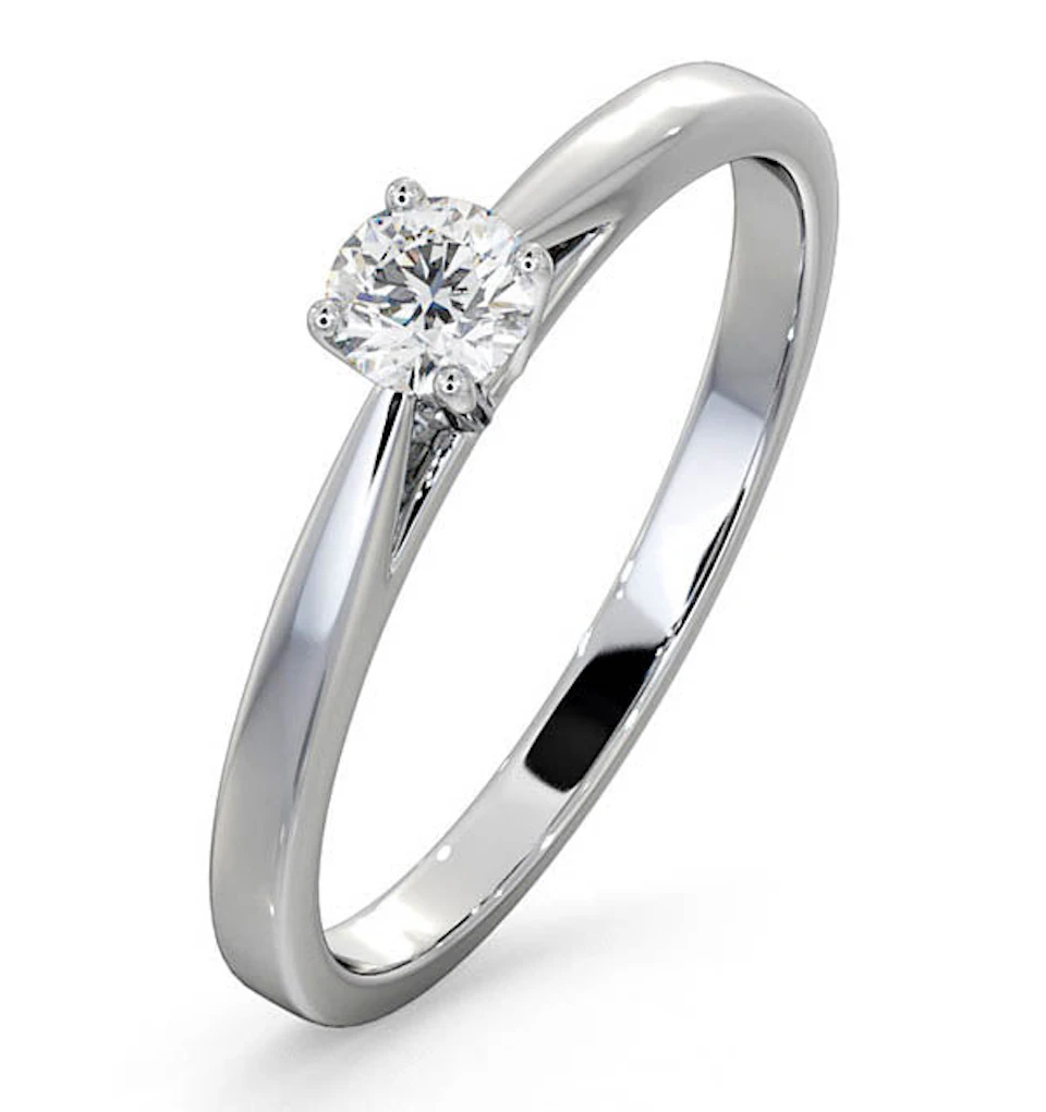 Engagement Ring Certified Elysia Platinum Diamond 0.25CT G/VS