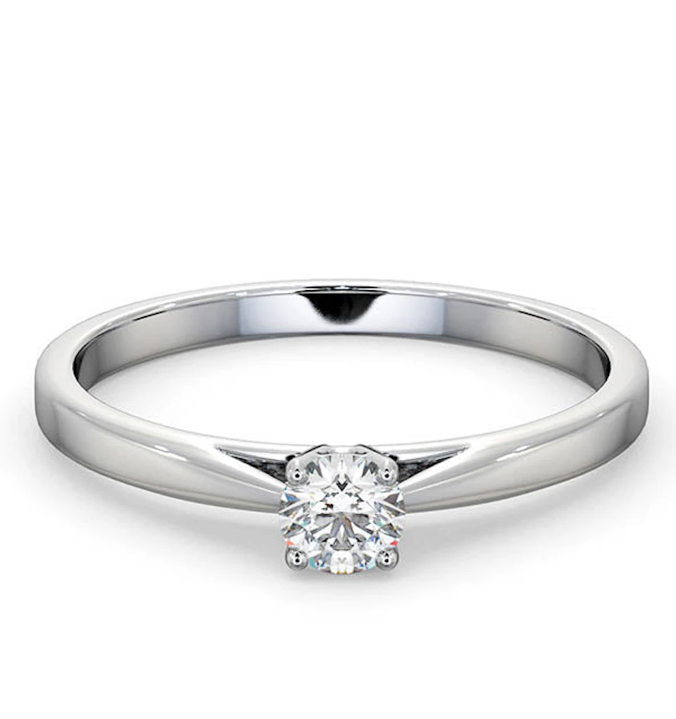 Engagement Ring Certified Elysia 18K White Gold Diamond 0.25CT