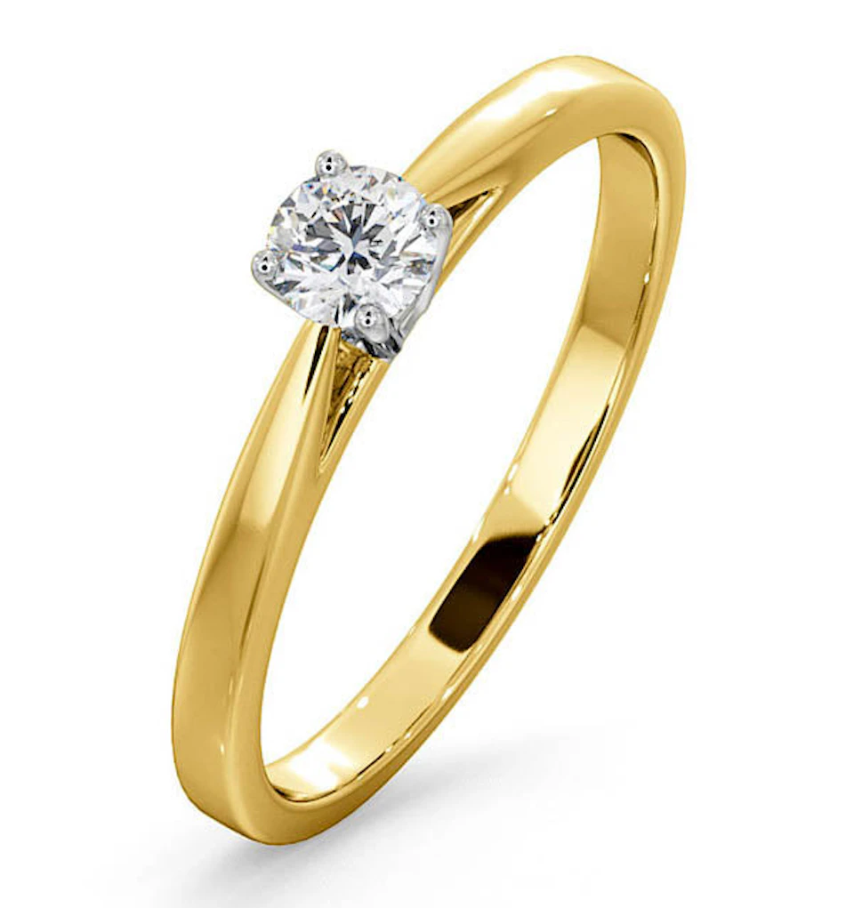 Engagement Ring Elysia 0.25ct Lab Diamond H/Si in 18K Gold