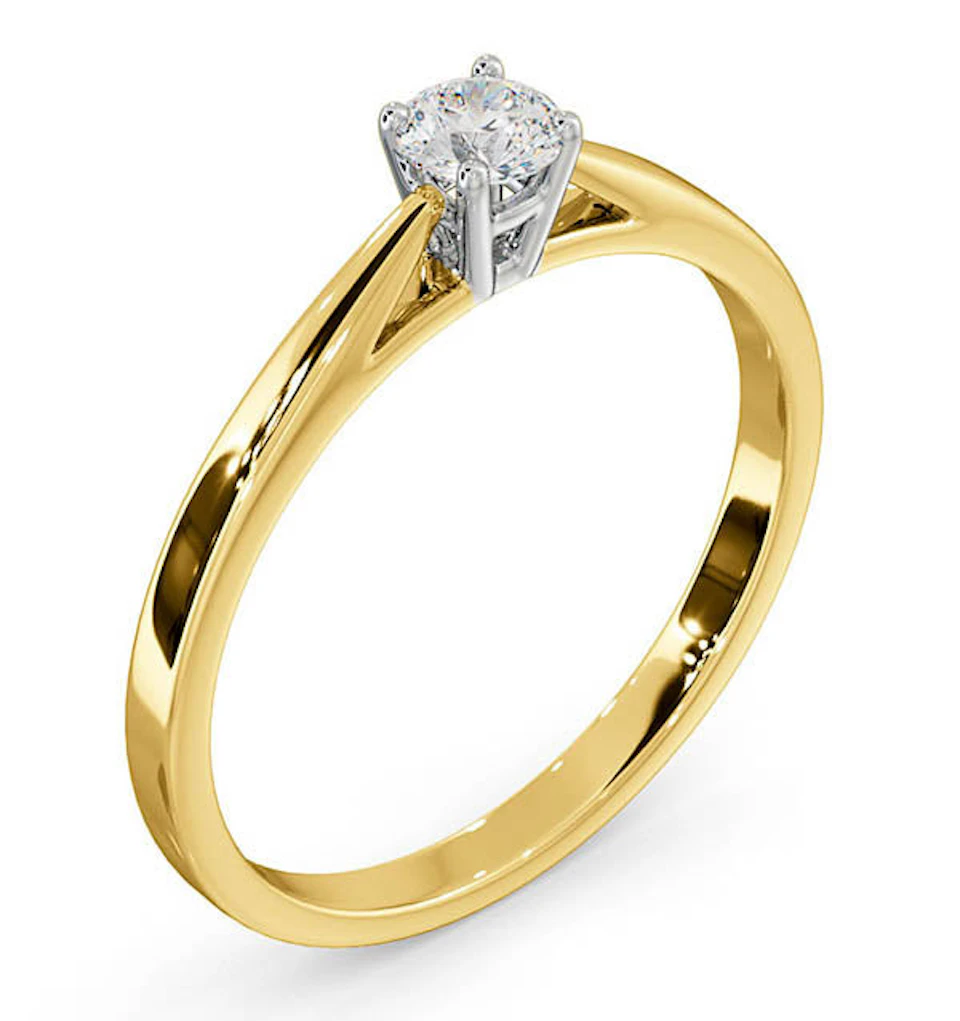 Engagement Ring Elysia 0.25ct Lab Diamond H/Si in 18K Gold
